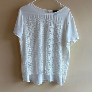 Ann Taylor Elegant White Lace Blouse